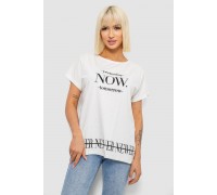 Футболка женская с принтом, цвет молочный, 244R2003