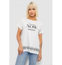 Футболка женская с принтом, цвет молочный, 244R2003