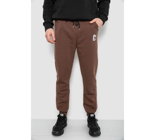 Спортивні штани чоловічі на флісі, колір коричневий, 129RA9995