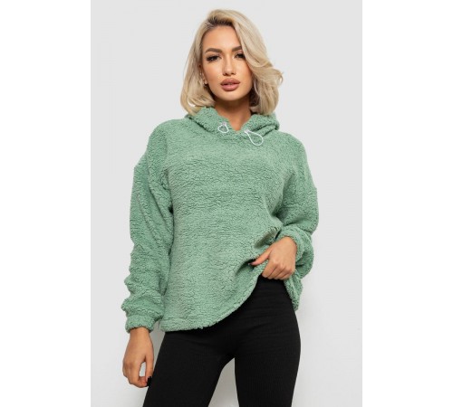 Худи женский однотонный с капюшоном, цвет оливковый, 257R14