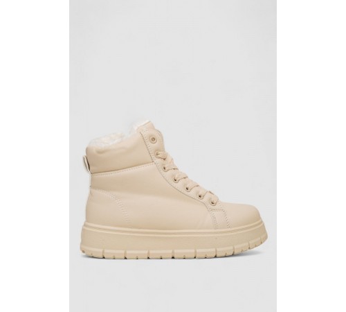 Ботинки женские зимние на меху, цвет бежевый, 248RMB01