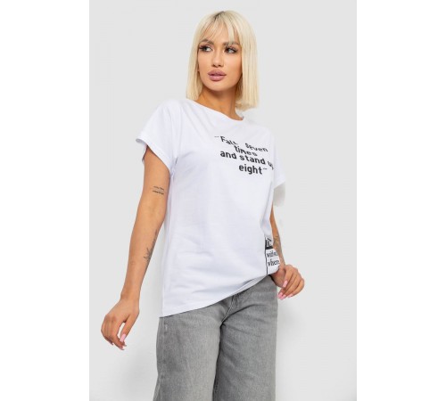 Футболка женская с принтом, цвет белый, 244R2004