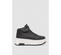 Кроссовки женские зимние на меху, цвет черно-белый, 248RAM02