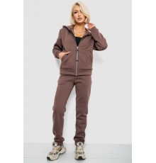 Спортивний костюм жіночий на флісі, колір темно-коричневий, 257R86