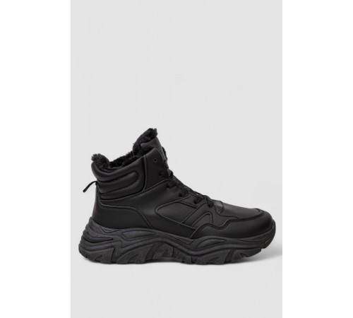 Кросівки жіночі зимові на хутрі, колір чорний, 248RDM10