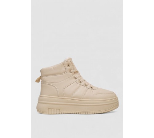 Кросівки жіночі зимові на хутрі, колір бежевий, 248RAM014