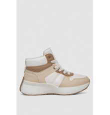 Кросівки жіночі зимові на хутрі, колір біло-бежевий, 248RXM17