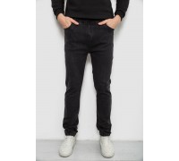 Джинсы мужские на резинке утепленные, цвет черный, 244R665