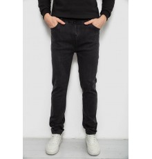 Джинси чоловічі на резинці утеплені, колір чорний, 244R665