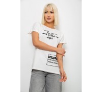 Футболка жіноча з принтом, колір молочний, 244R2004