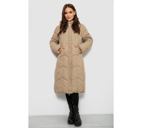 Куртка жіноча двостороння зимова, колір бежевий, 244R24115