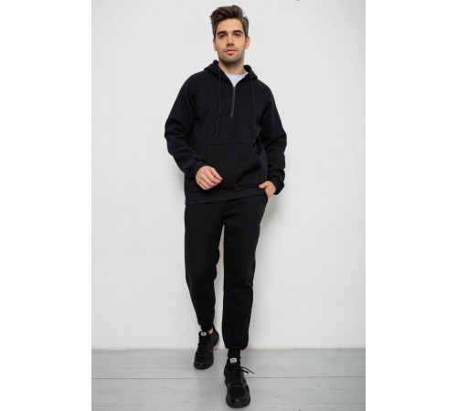 Спортивний костюм чоловічий з турецької тринитки на флісі, колір чорний, 238R166