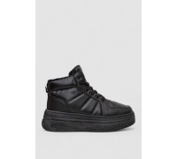 Кроссовки женские зимние на меху, цвет черный, 248RAM013