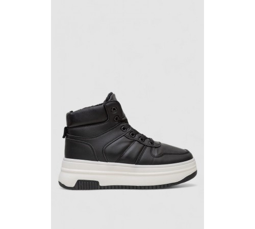 Кроссовки женские зимние на меху, цвет черно-белый, 248RAM014