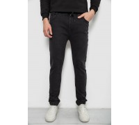 Джинси чоловічі на резинці утеплені, колір чорний, 244R666