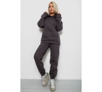 Спортивный костюм женский на флисе, цвет темно-серый, 247R2012