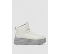 Кросівки жіночі зимові на хутрі, колір біло-сірий, 248RAM01