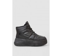 Кросівки жіночі зимові на хутрі, колір чорний, 248RAM015