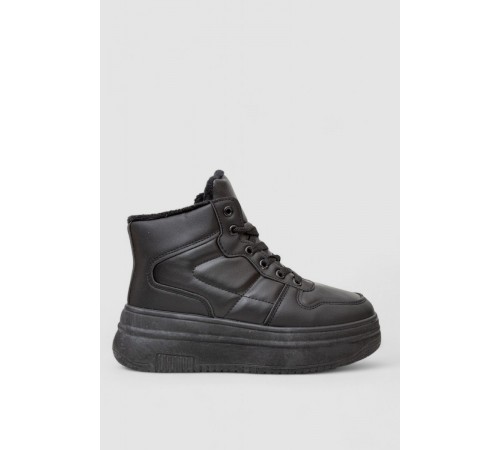 Кросівки жіночі зимові на хутрі, колір чорний, 248RAM015