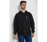 Кофта чоловіча на флісі з капюшоном, колір чорний, 244R2536