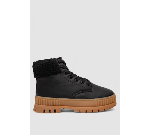 Черевики жіночі зимові на хутрі, колір чорно-бежевий, 248RCX1750