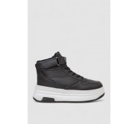 Кросівки жіночі зимові на хутрі, колір чорно-білий, 248RAM04