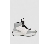 Кроссовки женские зимние на меху, цвет бело-серый, 248RXM16-86