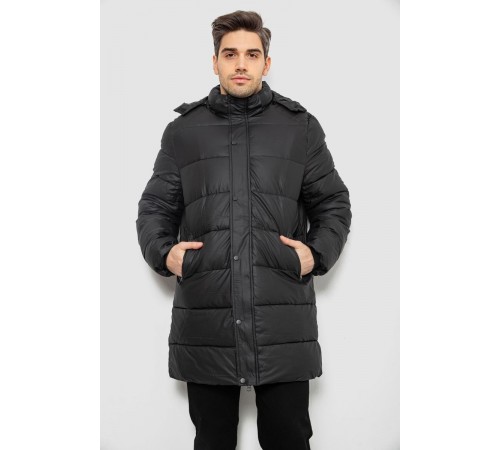 Куртка чоловіча зимова подовжена, колір чорний, 244RH76-15