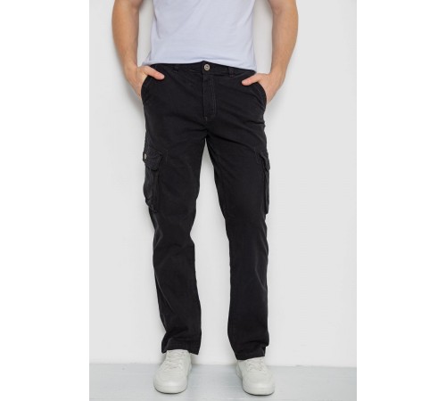 Штани чоловічі з кишенями, колір чорний, 244R2078