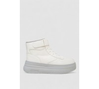 Кроссовки женские зимние на меху, цвет бело-серый, 248RAM04