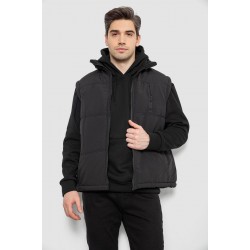 Жилет мужской однотонный утепленный, цвет черный, 244RF2-2