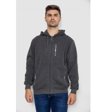 Кофта чоловіча на флісі з капюшоном, колір темно-сірий, 244R2536