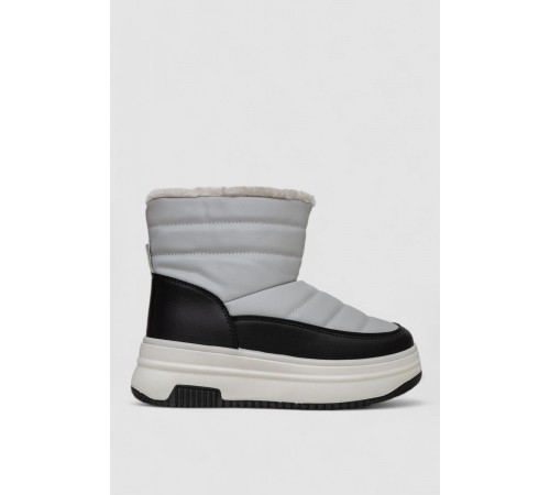 Дутики женские зимние на меху, цвет черно-серый, 248RAM018