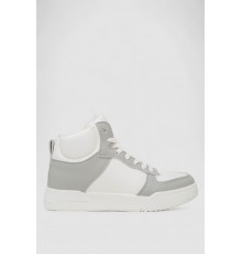 Кросівки жіночі зимові на хутрі, колір біло-сірий, 248RAD300