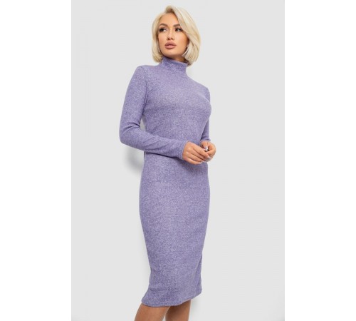 Платье повседневное утепленное, цвет сиреневый, 257R115