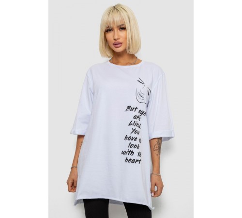 Футболка женская с принтом, цвет белый, 244R2008