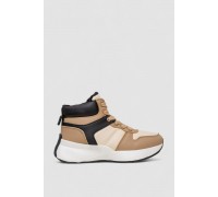 Кросівки жіночі зимові на хутрі, колір бежево-чорний, 248RXM17-93