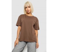Футболка женская однотонная, цвет коричневый, 129R8900-1