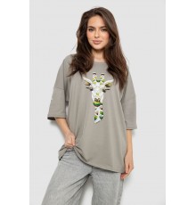 Футболка женская с принтом, цвет серый, 244R2012