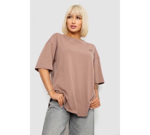 Футболка женская с принтом, цвет мокко, 244R2017