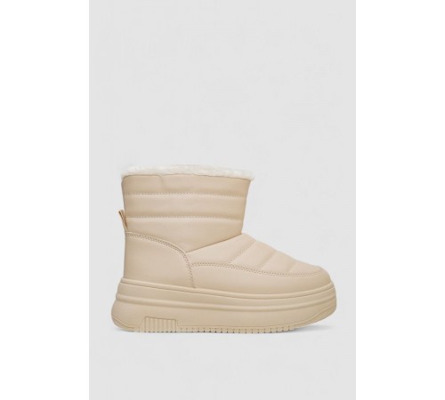 Дутики женские зимние на меху, цвет бежевый, 248RAM018