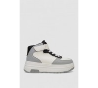 Кроссовки женские зимние на меху, цвет бело-серый, 248RAM03-86