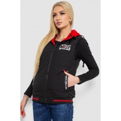 Жилет женский двухсторонний, цвет черно-красный, 244R20166