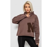 Худи женский с капюшоном на флисе, цвет коричневый, 257R335