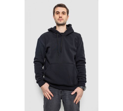 Худи мужской на флисе однотонный, цвет чернильный, 241R2650