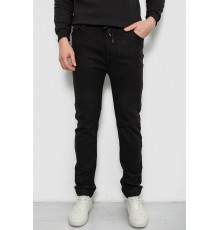 Джинси чоловічі на резинці утеплені, колір чорний, 244R664-5