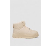 Кроссовки женские зимние на меху, цвет бежевый, 248RMB12