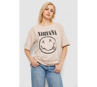 Футболка жіноча з принтом, колір бежевий, 244R2010