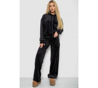 Спортивный костюм женский велюровый, цвет черный, 241R2001-20