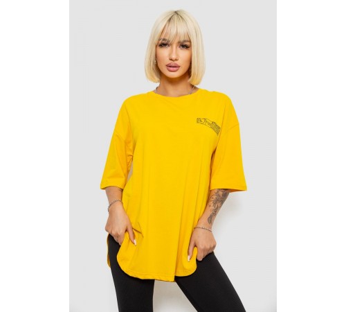 Футболка женская с принтом, цвет желтый, 244R2017